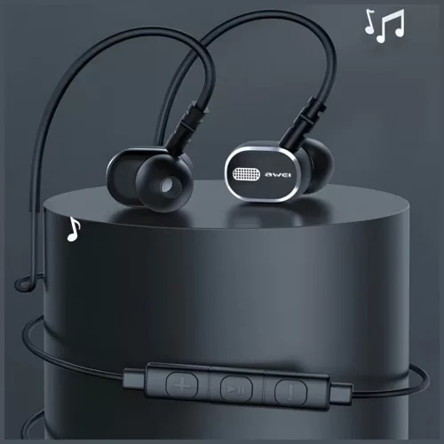 Fekete AWEI TC-6 USB sztereó fülhallgató
