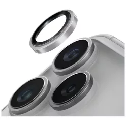   iPhone 17 Pro / 17 Pro Max Ezüst üvegfólia Uniq Optix Prime Kamera Lencsevédő készülékhez alkalmazó eszközzel