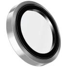 iPhone 17 Pro / 17 Pro Max Ezüst üvegfólia Uniq Optix Prime Kamera Lencsevédő készülékhez alkalmazó eszközzel
