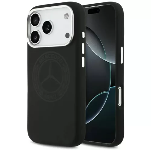 iPhone 17 Pro Fekete Mercedes Szilikon Vintage Logós MagSafe tok