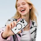 iPhone 17 Pro Max fekete Rock Crystal Armor Sorozat Mágneses tok