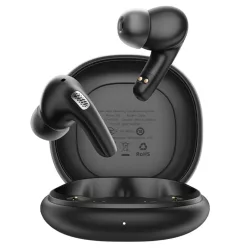   Acefast - Vezeték nélküli fülhallgató (W3) - Bluetooth V5.4, Aktív zajcsökkentés, 4 mikrofon, ANC + ENC, IPX4, 350mAh - Fekete