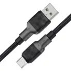 Acefast Gyors töltőkábellel USB-ről Type-C-re, 3A, 25.000 hajlítás, tartós szilikon, 1.2m - Fekete