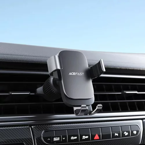 Gravity Car Holder D59 Acefast - Szellőzőrácsra szerelhető, Stabil fogás, Állítható, Rázkódásmentes, 4.7-6.9 hüvelykes telefonokhoz, RoHS - Szürke