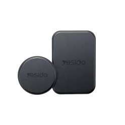   Universal Yesido MagSafe Adapter (C207) - Fémlemez, Kerek + Téglalap Alakú, Bőrmintás - Fekete