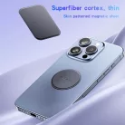 Universal Yesido MagSafe Adapter (C207) - Fémlemez, Kerek + Téglalap Alakú, Bőrmintás - Fekete