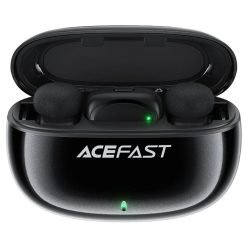   Acefast - Wireless Lavalier Microphones (R2) - Type-C, 360°, zajcsökkentés, dupla mikrofonos felvétel, 300mAh, ultra alacsony késleltetés - fekete