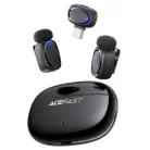 Acefast - Wireless Lavalier Microphones (R2) - Type-C, 360°, zajcsökkentés, dupla mikrofonos felvétel, 300mAh, ultra alacsony késleltetés - fekete