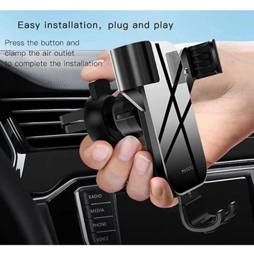 Yesido - Autós tartó (C87) - Gravitációs fogás légbefúvóra - Fekete