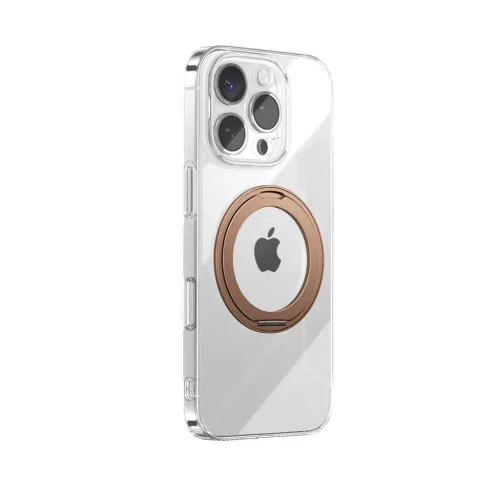 Joyroom JR-16JL6 iPhone 16 Pro ultra-vékony MagSafe kompatibilis tok 360°-os gyűrűs állvánnyal - arany tok