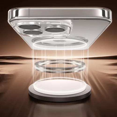 Joyroom JR-16JL6 iPhone 16 Pro ultra-vékony MagSafe kompatibilis tok 360°-os gyűrűs állvánnyal - arany tok