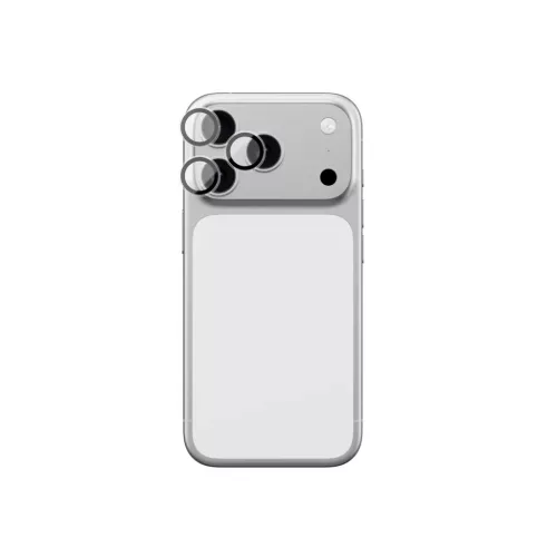 AmazingThing Sapphire Kamera Üveg iPhone 17 Pro / Pro Max - fekete kerettel üvegfólia