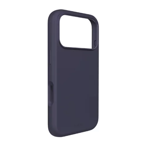 Puro Icon Mag Pro folyékony szilikon tok iPhone 17 Pro Max-hoz, MagSafe kompatibilis, kameravédelemmel és alumínium gombokkal - sötétkék tok