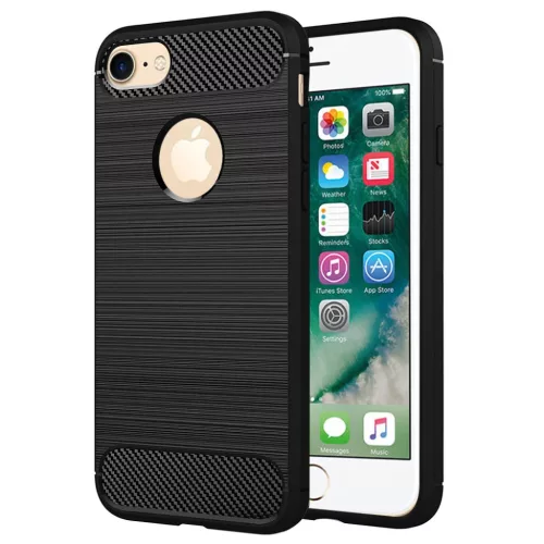 iPhone 7 / iPhone 8 Fekete Techsuit - Carbon Silicone tok