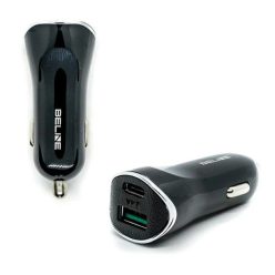 Beline Autós Töltő 1xUSB/1xUSB-C 30W fekete