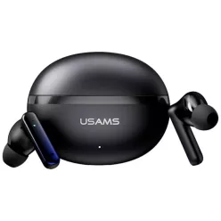   Fekete USAMS Echo E02 TWS ANC+ENC vezeték nélküli Bluetooth fülhallgató