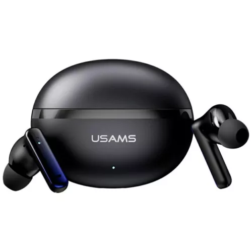 Fekete USAMS Echo E02 TWS ANC+ENC vezeték nélküli Bluetooth fülhallgató