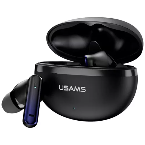 Fekete USAMS Echo E02 TWS ANC+ENC vezeték nélküli Bluetooth fülhallgató