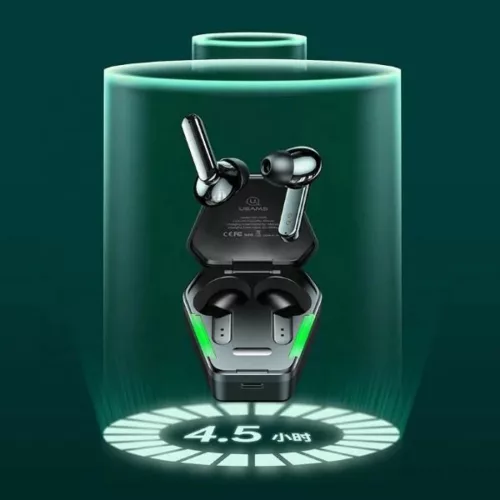 USAMS Bluetooth 5.0 TWS JY sorozatú, vezeték nélküli gaming fülhallgató fekete BHUJY01