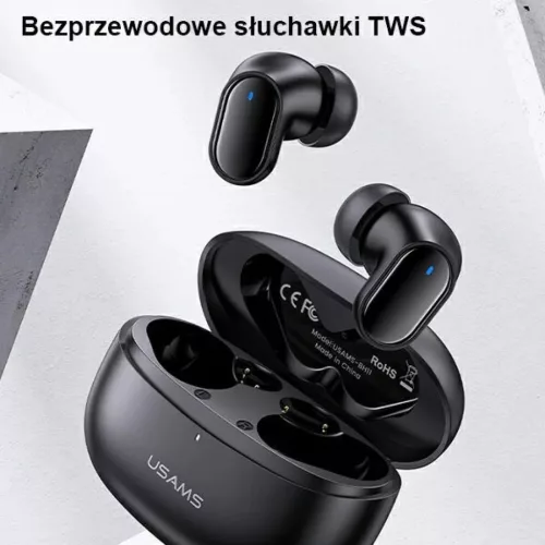 BH Series USAMS Bluetooth 5.1 TWS vezetéknélküli fülhallgató piros BHUBH03