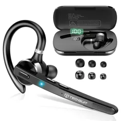   Bluetooth Headset Techsuit TalkZen (G9) - HandsFree, Bluetooth 5.1, Dual Noise Cancelling Microphone, 500mAh, 72 óra - Fekete.
