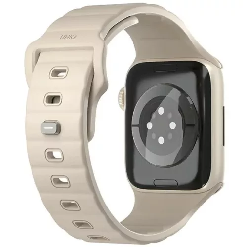 Apple Watch Series 1/2/3/4/5/6/7/8/9/SE/SE3 38/40/41mm - UNIQ Stride FKM Gumi Szíj khaki/sápadt