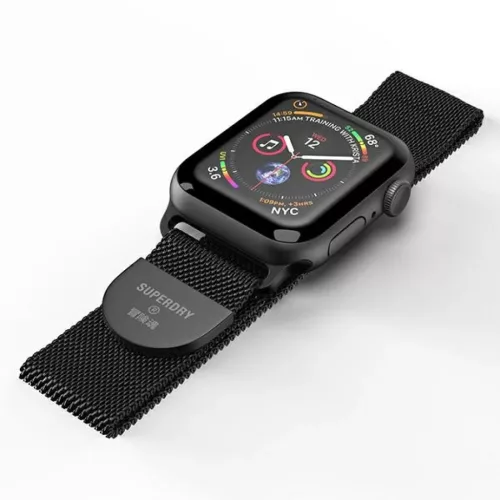 Apple Watch 38/40/41 mm Series 1/2/3/4/5/6/7/8/SE/SE2 SuperDry Watchband Chainmail fekete