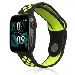   Apple Watch Sport Szilikon Szíj 38/40/41mm Fekete/Citromsárga