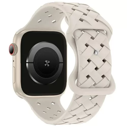 Apple Watch Beline Szilikon Szövött Szíj 38/40/41 mm Bézs/Starlight
