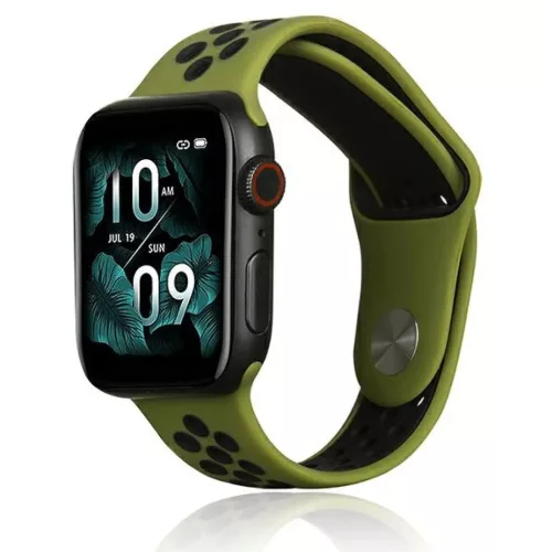 Apple Watch Beline Sport Szilikon Szíj 38/40/41mm Zöld/Fekete