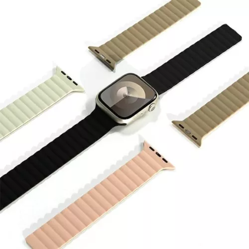 Apple Watch Araree Szilikon Link 38/40/41 mm Rózsaszín-khaki szíj