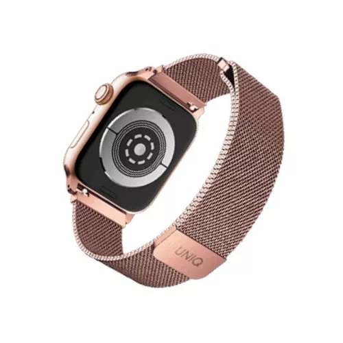 Apple Watch Series 1/2/3/4/5/6/7/8/9/SE/SE2/SE3 38/40/41mm UNIQ Dante rozé arany szíj