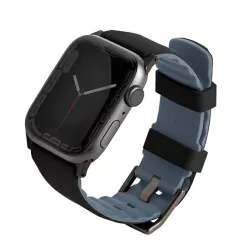   Apple Watch Series 1-8/SE/SE2/SE3 38/40/41 mm UNIQ Linus Szíj Airosoft Szilikon éjfekete