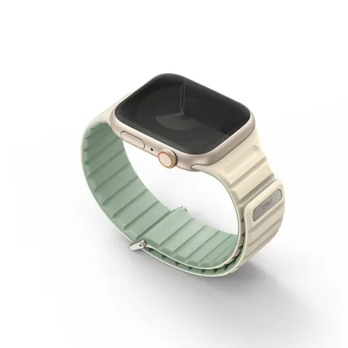 Apple Watch Series 1-9/SE/SE2/SE3 38/40/41 mm UNIQ szíj Revix Evo Mint-Beige Reversible Magnetic