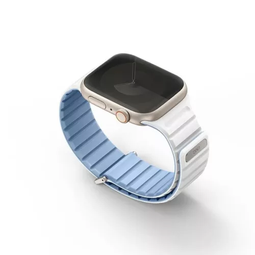 UNIQ Revix Evo Apple Watch Series 1-9/SE/SE2/SE3 38/40/41mm Kétszínű Mágneses Kék-Fehér szíj