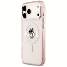 iPhone 17 Pro Max Karl Lagerfeld IML Choupette Sketch Logo MagSafe rózsaszín tok