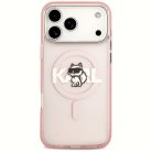 iPhone 17 Pro Max Karl Lagerfeld IML Choupette Sketch Logo MagSafe rózsaszín tok