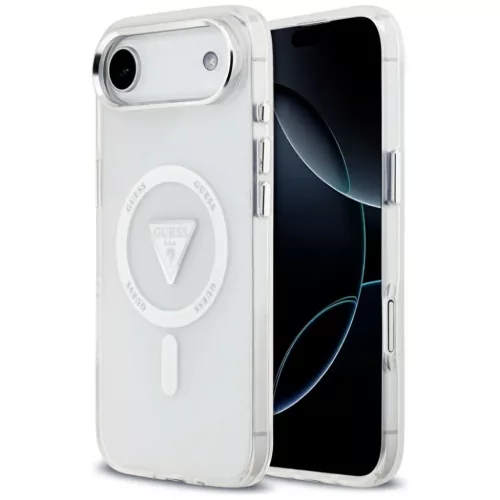 iPhone 17 Air Guess IML Gradient Triangle Logo MagSafe átlátszó tok
