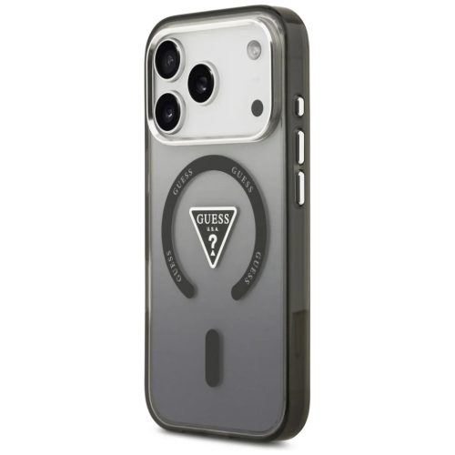 iPhone 17 Pro Max Guess IML Gradiense Háromszög Logó MagSafe tok fekete