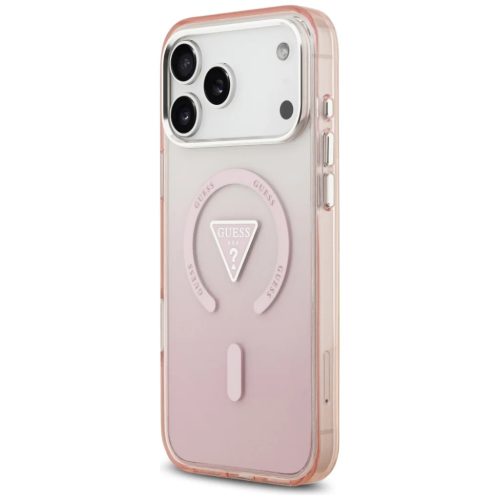 iPhone 17 Pro Max IML Színátmenetes Háromszög Logó MagSafe tok rózsaszínű tok