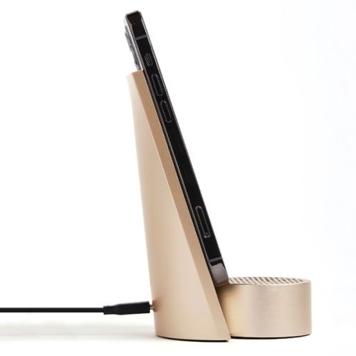 Lexon City Energy Pro 10W Vezeték nélküli Töltő Bluetooth Hangszóróval világos arany