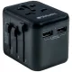 Verbatim Utazó Adapter EU/UK/US 2xUSB-A UTA-01 fekete