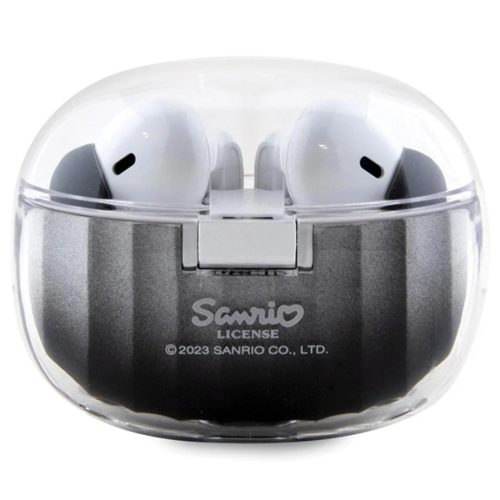 Hello Kitty HKTWSHDGKEK TWS Bluetooth fülhallgató + dokkoló állomás fekete átmenetes galvanizált logó