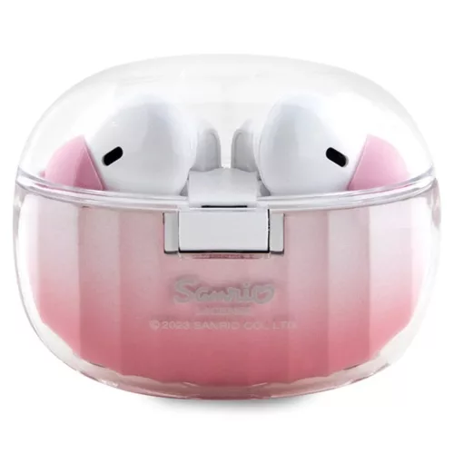 Hello Kitty Rózsaszín átmenetes elektroplating logó Bluetooth fülhallgató TWS + dokkoló állomás