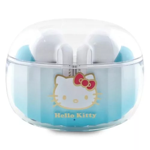 Hello Kitty HKTWSHDGKEQ TWS Bluetooth fülhallgató + dokkoló állomás kék árnyalatú elektroplating logó