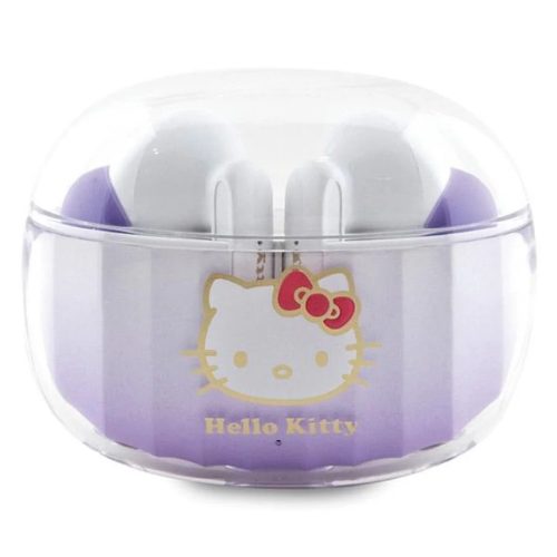 Hello Kitty TWS Vezeték nélküli fülhallgató + töltőállomás lila Gradiens Elektromos Plát