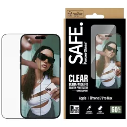   iPhone 17 Pro Max SAFE by PanzerGlass edzett üveg Ultra-Wide Fit EasyAligner fekete kerettel üvegfólia