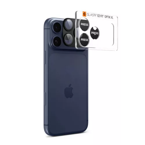 iPhone 17 Pro Max Spigen Optik Pro XL "EZ Fit" kameravédő fekete üvegfólia
