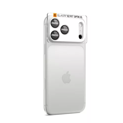 iPhone 17 Pro Max Spigen Optik Pro XL "EZ Fit" Kamera Védőfólia Ezüst