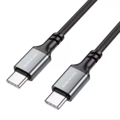   Data Cable (BX83) Type-C to Type-C, Szilikon, Univerzális, 60W, 1m - Fekete Borofone kábel